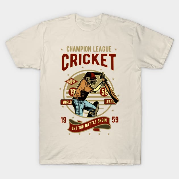 Vintage Cricket Champion T-Shirt by RockabillyM